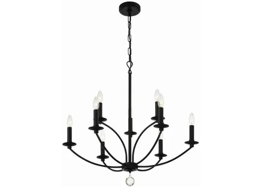 Mila 9-Light Chandelier - Black - Crystorama