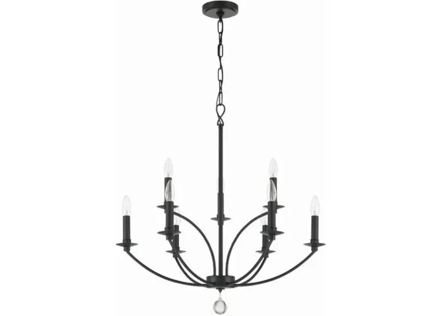 Mila 9-Light Chandelier - Black - Crystorama