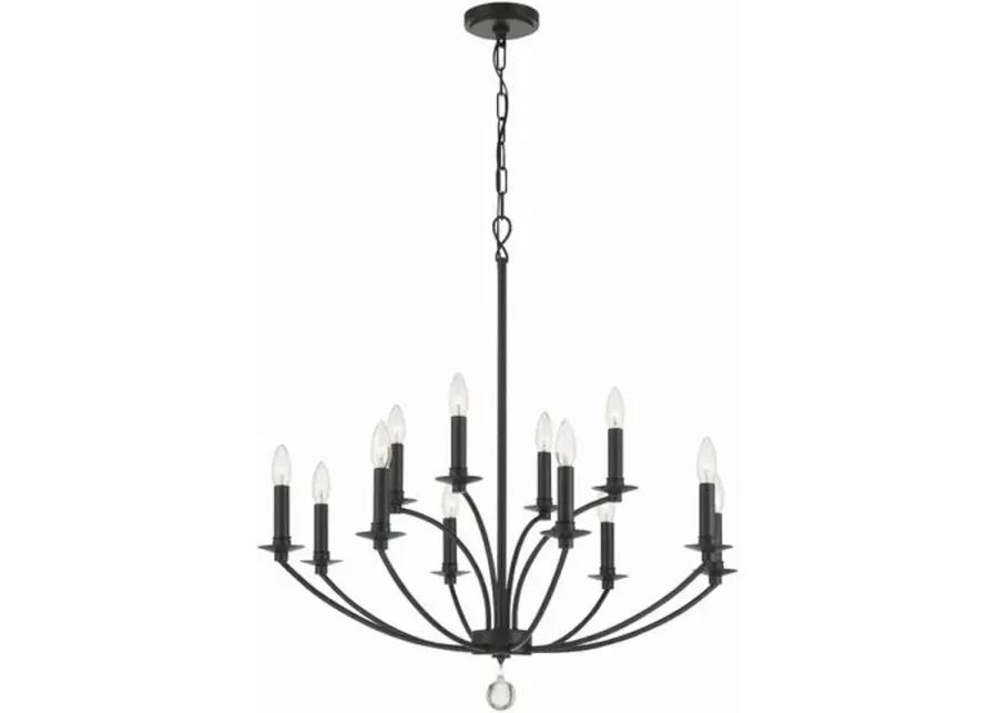 Mila 12-Light Chandelier - Black - Crystorama