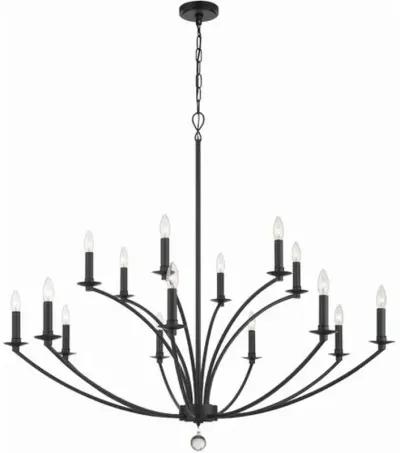 Mila 15-Light Chandelier - Black - Crystorama