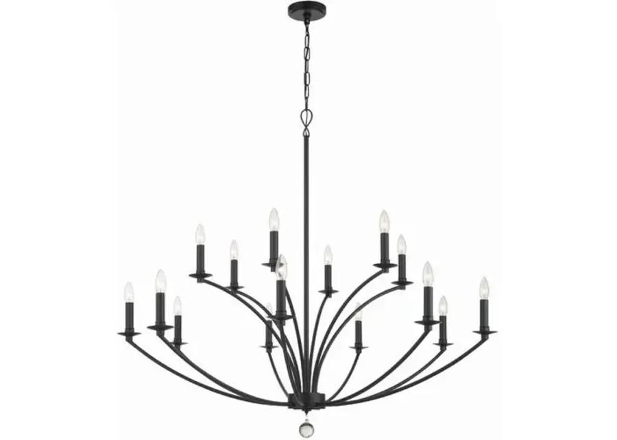 Mila 15-Light Chandelier - Black - Crystorama