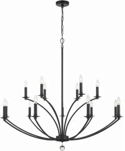 Mila 15-Light Chandelier - Black - Crystorama