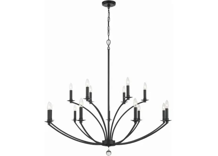 Mila 15-Light Chandelier - Black - Crystorama