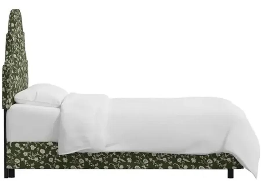 Kennedy Arched Bed - Olive Floral - Green - Exclusive