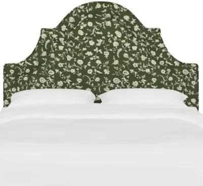 Kennedy Arched Headboard - Olive Floral - Green