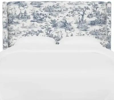 Kelly Wingback Headboard - Blue/White Chinoiserie