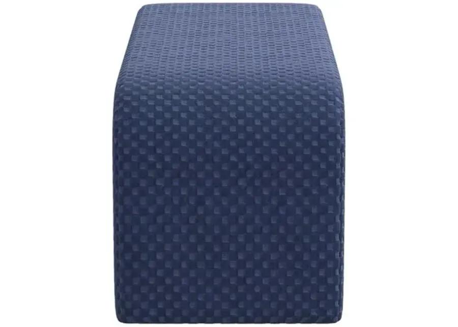 Celia Waterfall Bench - Velvet Checker - Blue