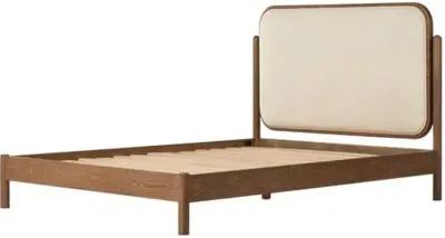 Berlin Bed - Smoked Oak/Ivory - Brown