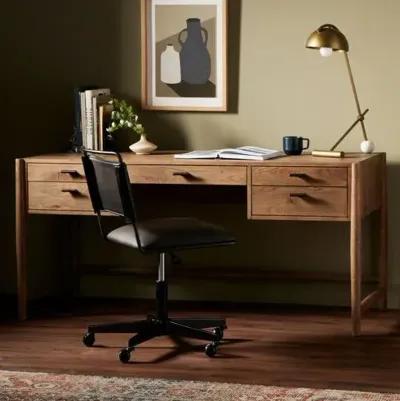 Riverton Desk - Weathered Oak - Brown