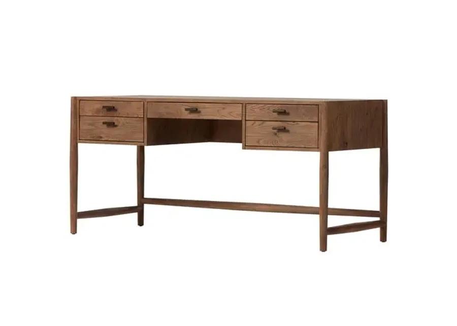 Riverton Desk - Weathered Oak - Brown