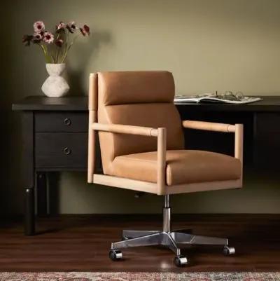 Geneva Desk Chair - Natural/Palermo Leather - Brown