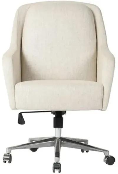 Lisle Upholstered Desk Chair - Natural Linen - Ivory