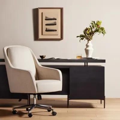 Lisle Upholstered Desk Chair - Natural Linen - Ivory