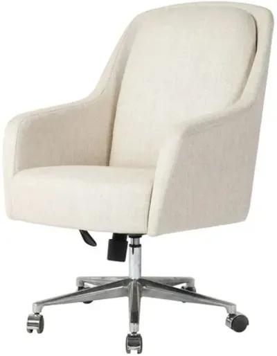 Lisle Upholstered Desk Chair - Natural Linen - Ivory