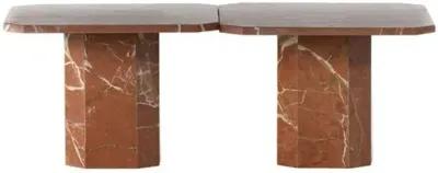 Vienna 2-pc Coffee Table Set - Rusty Marble - Red