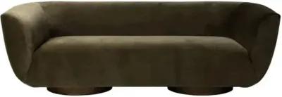 Stockholm Curved 87" Velvet Sofa - Olive