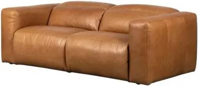 Power Recliner 91" 2pc Sectional - Butterscotch Leather - Brown