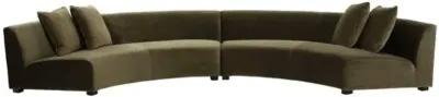 Florence 2pc Curved Sectional - Velvet - Green