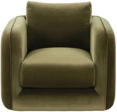 Jacob Velvet Swivel Chair - Olive