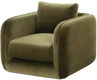 Jacob Velvet Swivel Chair - Olive