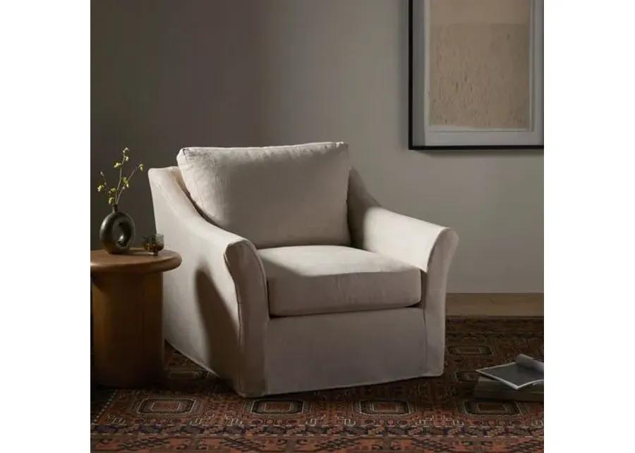 Birmingham Slipcover Swivel Chair - Crème Performance