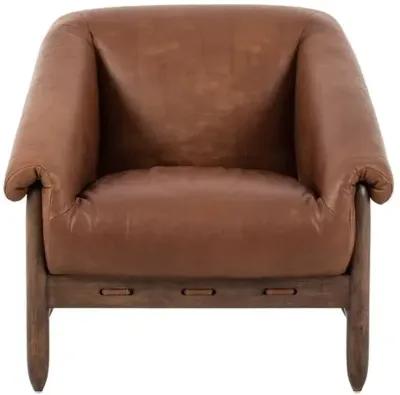 Kennedy Leather Accent Chair - Sienna - Brown, Comfortable, Durable