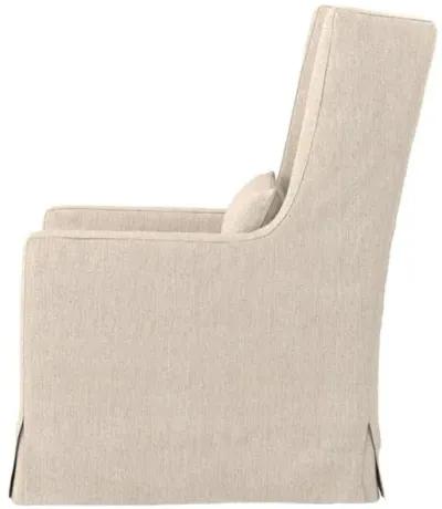 Dorinda Swivel Wingback Chair - Jette Linen - Ivory - 360 Degree Swivel - Comfortable, Stylish