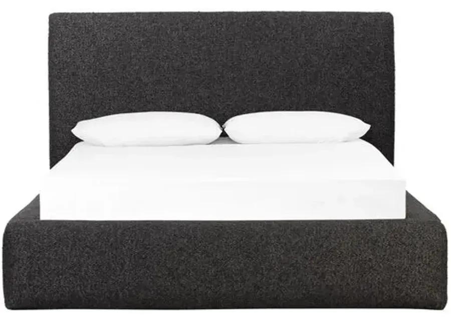 Maverick Upholstered Performance Boucle Bed - Black