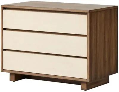 Rhea Nightstand - Mahogany/Beige Painted Linen