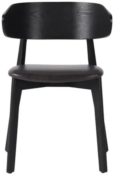 Ivy Dining Chair - Black Veneer/Black Leather