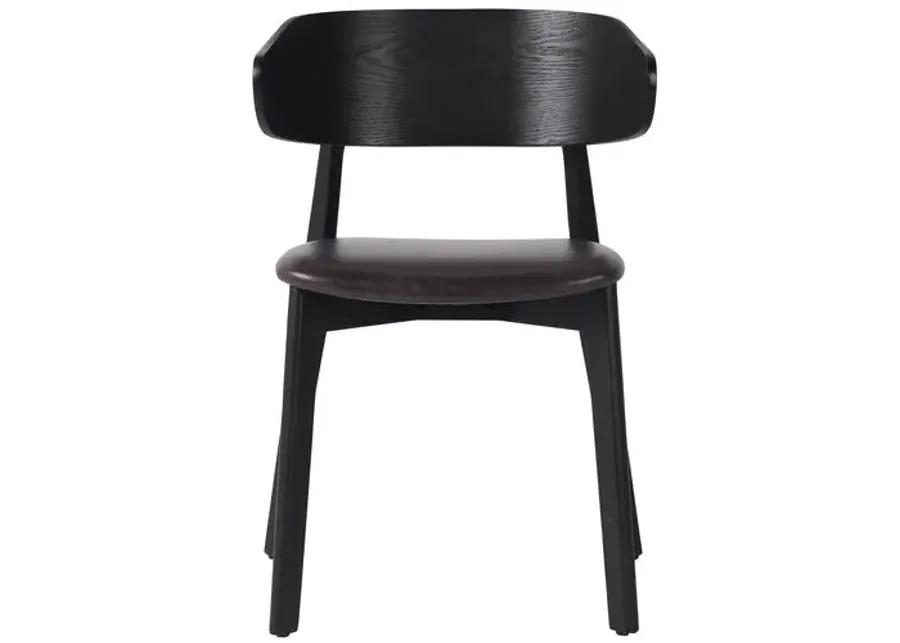 Ivy Dining Chair - Black Veneer/Black Leather