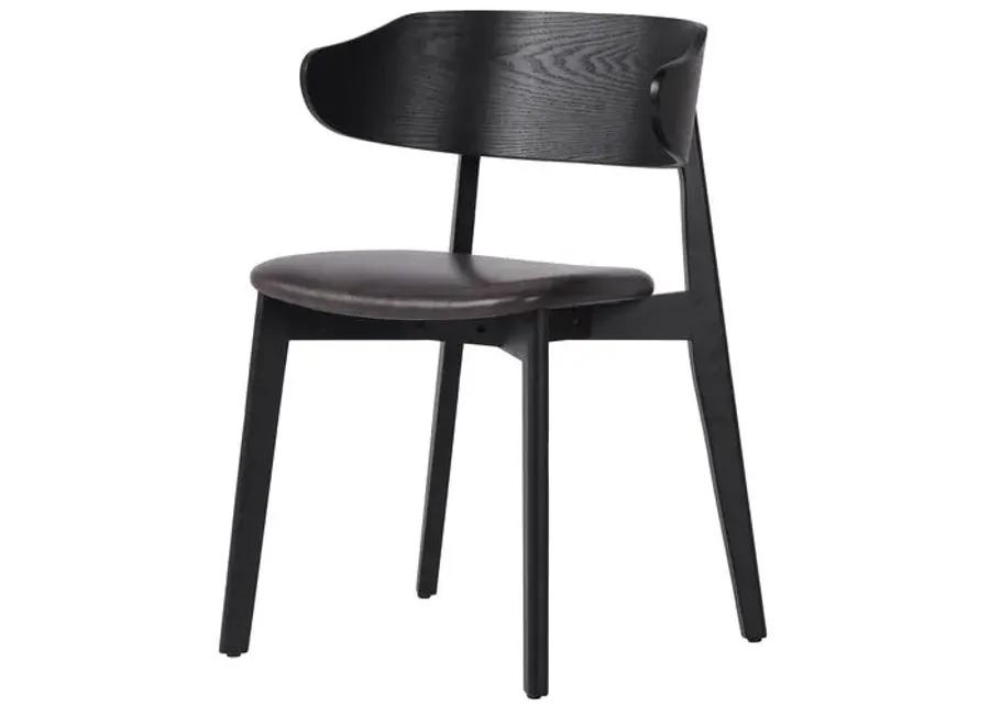 Ivy Dining Chair - Black Veneer/Black Leather