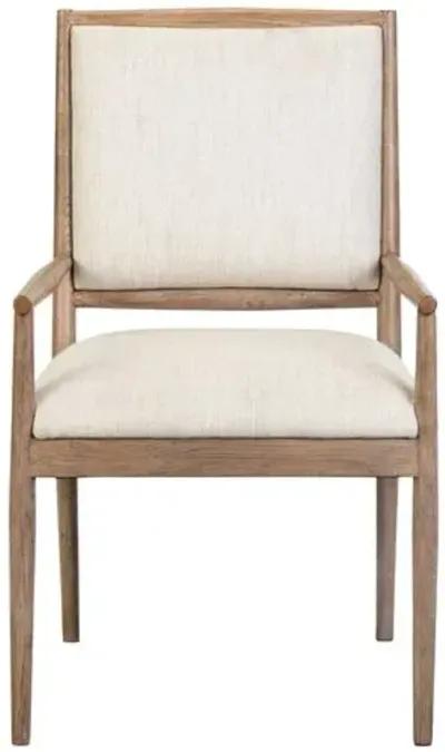 Verona Dining Armchair - Weathered Oak/Natural - Ivory