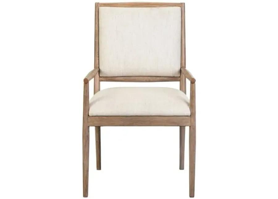 Verona Dining Armchair - Weathered Oak/Natural - Ivory