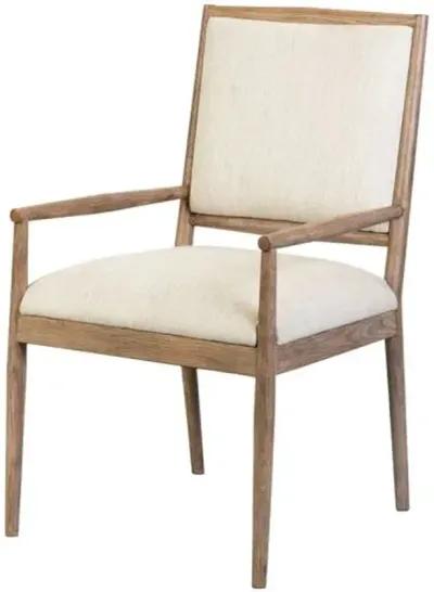 Verona Dining Armchair - Weathered Oak/Natural - Ivory