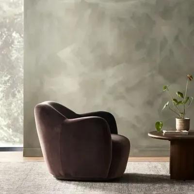 Norah Swivel Chair - Cocoa Velvet