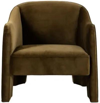 Wallen Velvet Accent Chair - Cognac - Brown, Comfortable, Durable, Cushioned