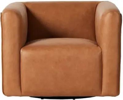 Enzo Leather Swivel Chair - Palermo Cognac