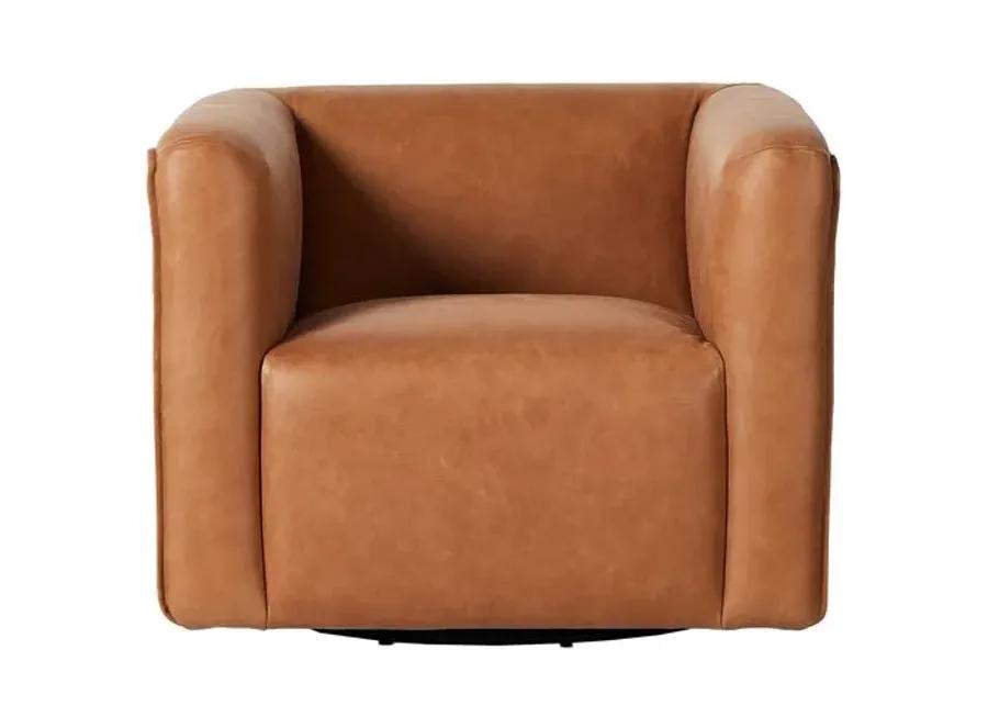 Enzo Leather Swivel Chair - Palermo Cognac