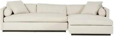 Valleta 2pc Sectional Right-Facing Chaise - Natural Performance - Ivory - Comfortable, Sturdy, Stylish