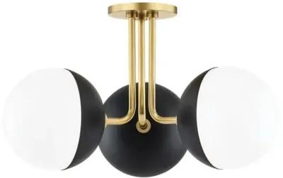 Ryker Small Semi Flush Mount - Black