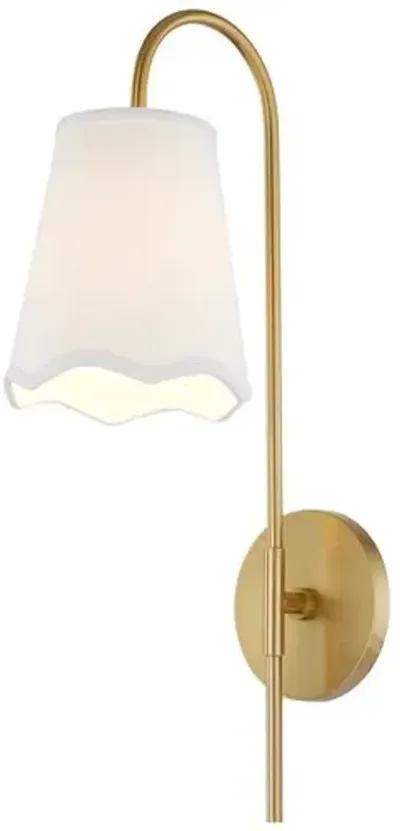 Drew Scallop Wall Sconce - Gold