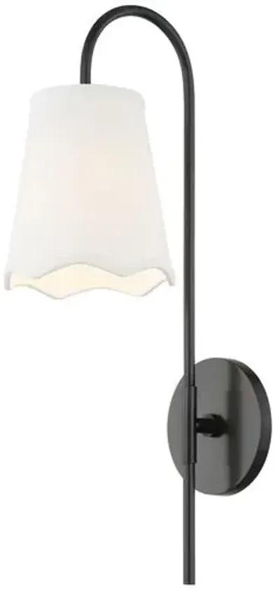 Drew Scallop Wall Sconce - Black