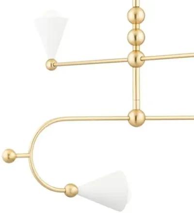 Hikari Small Chandelier - Aged Brass/Soft White - Dabito for Mitzi - Gold