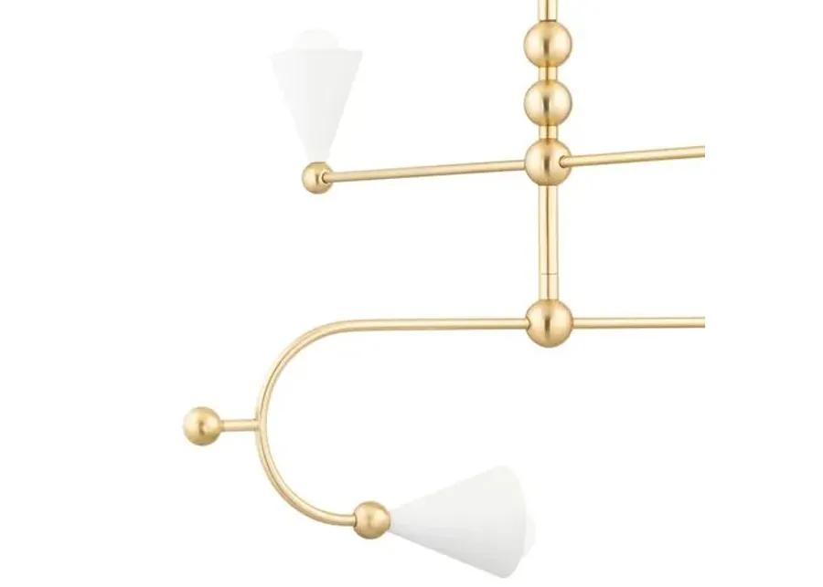 Hikari Small Chandelier - Aged Brass/Soft White - Dabito for Mitzi - Gold