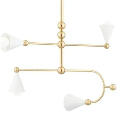 Hikari Small Chandelier - Aged Brass/Soft White - Dabito for Mitzi - Gold