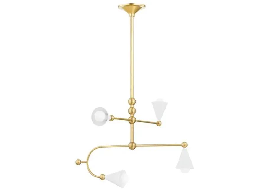 Hikari Small Chandelier - Aged Brass/Soft White - Dabito for Mitzi - Gold