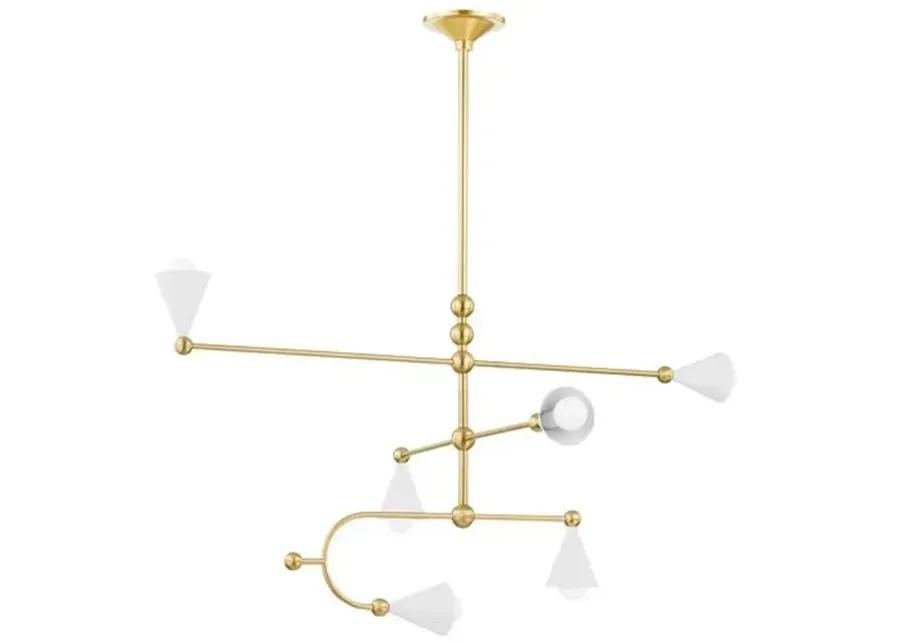 Hikari Large Chandelier - Aged Brass/Soft White - Dabito for Mitzi - Gold