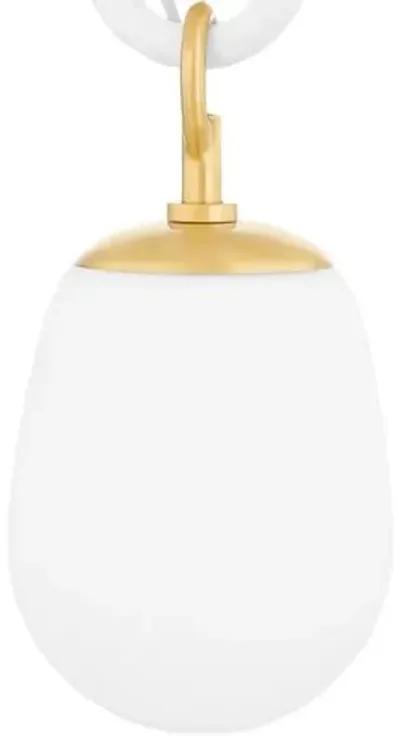 Marina Wall Sconce - Aged Brass/Textured White - Eny Lee Parker for Mitzi