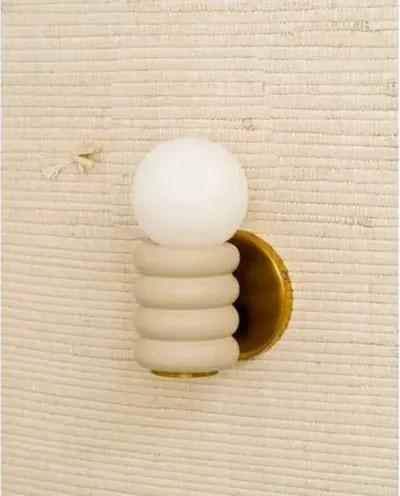 Bibi Single Wall Sconce - Aged Brass/Antique Ivory - Eny Lee Parker for Mitzi